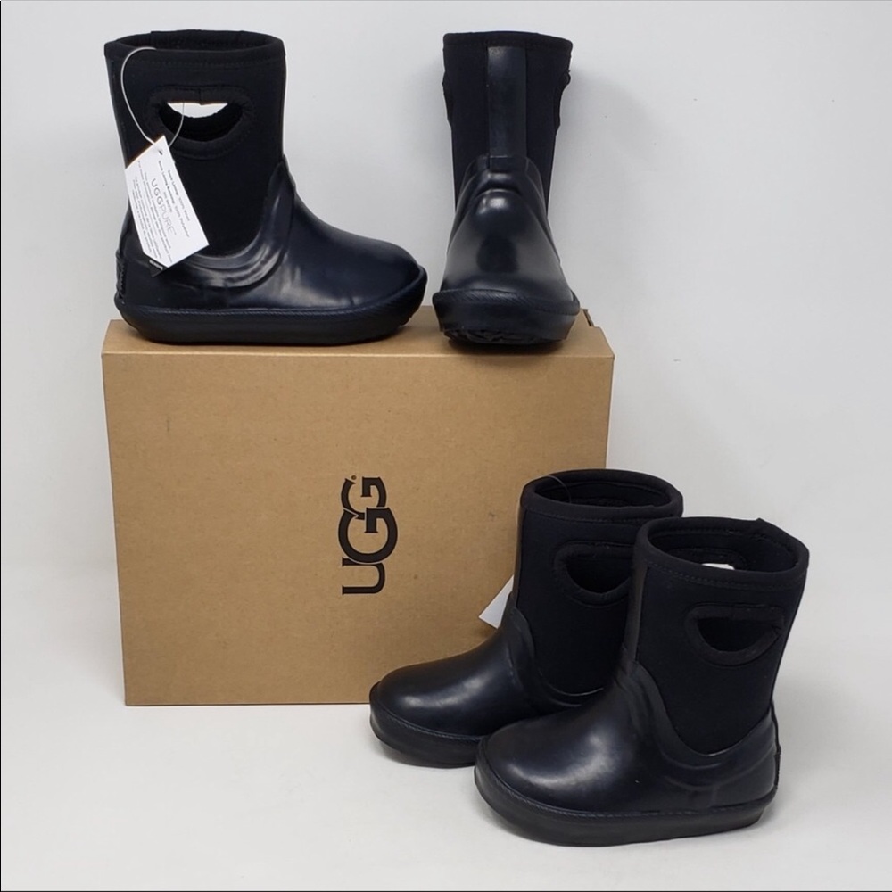 UGG Toddler Rubber Slip On Rain Boots - Black